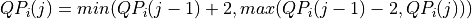 QP_i(j) = min(QP_i(j-1) + 2, max(QP_i(j-1) - 2, QP_i(j)))